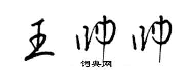 梁錦英王帥帥草書個性簽名怎么寫