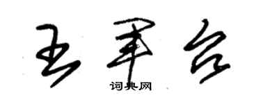 朱錫榮王軍台草書個性簽名怎么寫