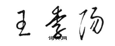 駱恆光王季陽草書個性簽名怎么寫