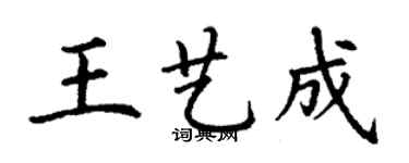 丁謙王藝成楷書個性簽名怎么寫
