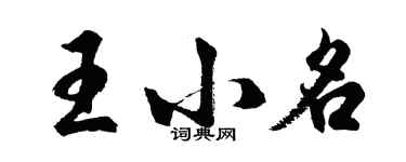 胡問遂王小名行書個性簽名怎么寫