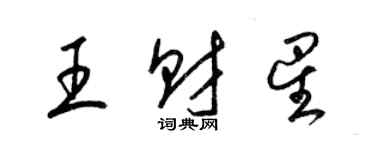 梁錦英王財星草書個性簽名怎么寫