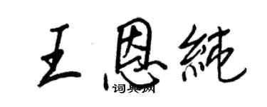 王正良王恩純行書個性簽名怎么寫