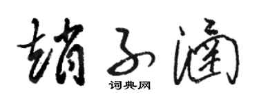 駱恆光趙子涵草書個性簽名怎么寫