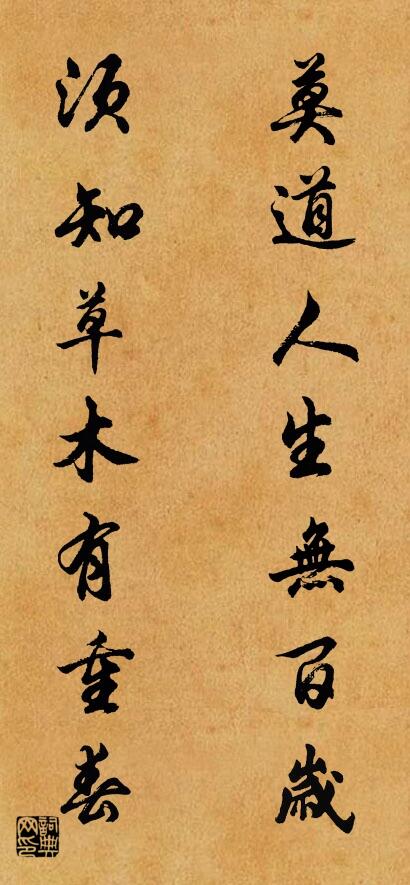 莫道人生無百歲 須知草木有重春怎么寫好看