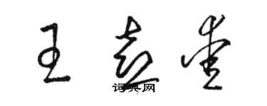 駱恆光王喜愛草書個性簽名怎么寫