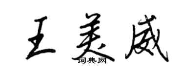 王正良王美威行書個性簽名怎么寫