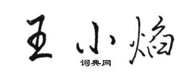 駱恆光王小焰行書個性簽名怎么寫