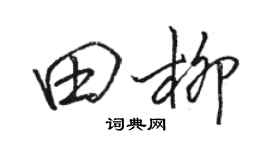 駱恆光田柳行書個性簽名怎么寫