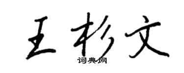 王正良王杉文行書個性簽名怎么寫