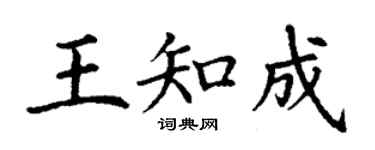 丁謙王知成楷書個性簽名怎么寫