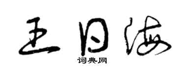 曾慶福王日海草書個性簽名怎么寫