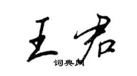 王正良王君行書個性簽名怎么寫