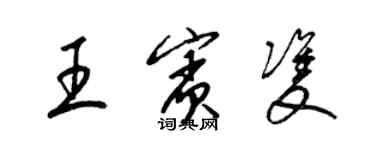 梁錦英王賓雙草書個性簽名怎么寫