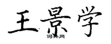 丁謙王景學楷書個性簽名怎么寫