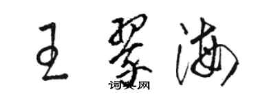 駱恆光王翠海草書個性簽名怎么寫