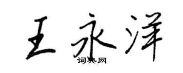 王正良王永洋行書個性簽名怎么寫