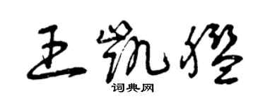 曾慶福王凱艦草書個性簽名怎么寫