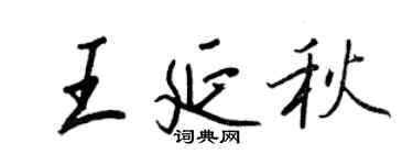 王正良王延秋行書個性簽名怎么寫