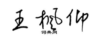 梁錦英王楓仰草書個性簽名怎么寫