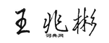 駱恆光王兆彬行書個性簽名怎么寫