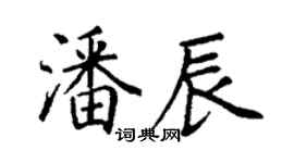 丁謙潘辰楷書個性簽名怎么寫