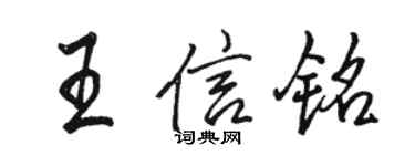 駱恆光王信銘行書個性簽名怎么寫