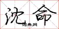 龐中華沈命行書怎么寫
