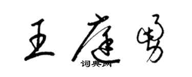 梁錦英王庭勇草書個性簽名怎么寫