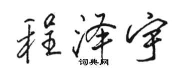 駱恆光程澤宇行書個性簽名怎么寫