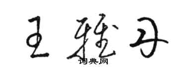 駱恆光王雅丹草書個性簽名怎么寫