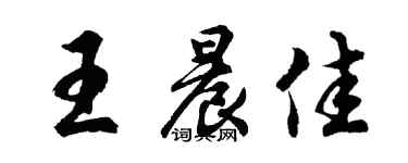 胡問遂王晨佳行書個性簽名怎么寫