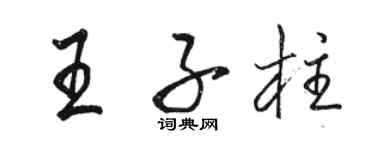 駱恆光王子柱行書個性簽名怎么寫