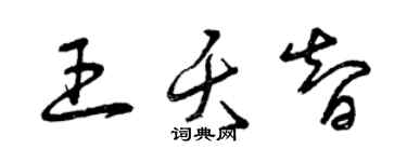 曾慶福王夭智草書個性簽名怎么寫
