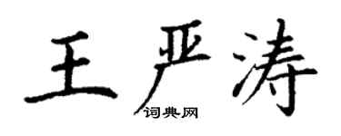 丁謙王嚴濤楷書個性簽名怎么寫