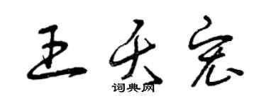 曾慶福王夭宏草書個性簽名怎么寫