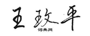 駱恆光王玫平行書個性簽名怎么寫