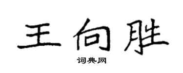 袁強王向勝楷書個性簽名怎么寫