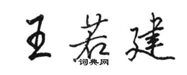 駱恆光王若建行書個性簽名怎么寫