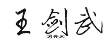 駱恆光王劍武行書個性簽名怎么寫