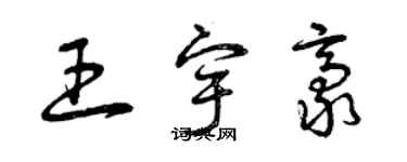 曾慶福王宇豪草書個性簽名怎么寫