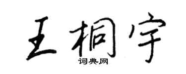 王正良王桐宇行書個性簽名怎么寫