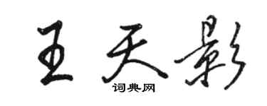 駱恆光王天影行書個性簽名怎么寫