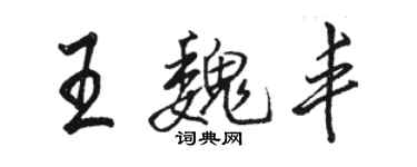 駱恆光王魏豐行書個性簽名怎么寫