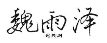 駱恆光魏雨澤行書個性簽名怎么寫