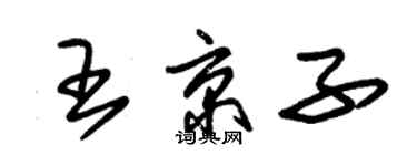 朱錫榮王京子草書個性簽名怎么寫