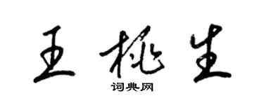 梁錦英王桃生草書個性簽名怎么寫