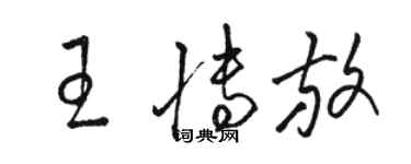 駱恆光王博放草書個性簽名怎么寫