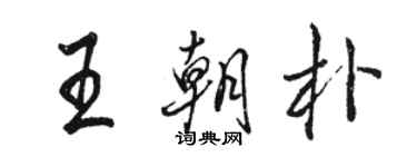 駱恆光王朝朴行書個性簽名怎么寫