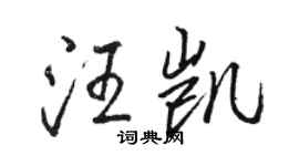 駱恆光汪凱行書個性簽名怎么寫